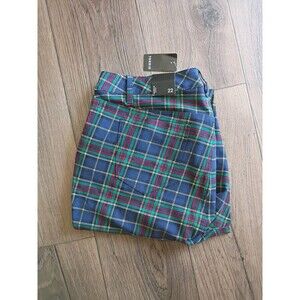 Torrid Tartan Plaid Ponte Zip Skinny Pants Sz 22 Green Black And White NWT
